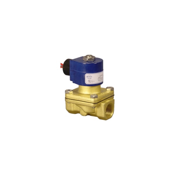 Solenoid Valve, 2-Way, 1 in Pipe Size, 24VDC, Diaphragm, Pilot Operated, Brass, Viton, FKM